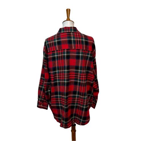 Old Navy NWT  The Boyfriend Shirt Flannel Plaid Red Size XL