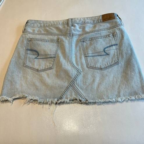 American Eagle  Womens Skirt SIze 10‎ Blue Denim Mini Distressed Mini Skirt