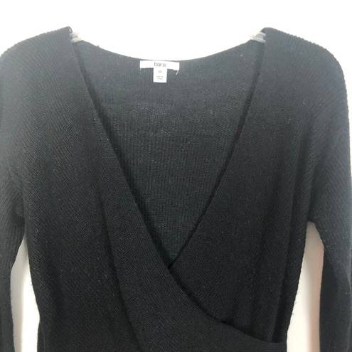 Bar III  Wool Blend Wrap Black Sweater XS