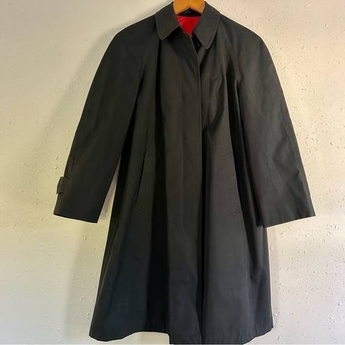 London Fog Vintage  Maincoats by Reeves Black Trench Coat 10 Petite