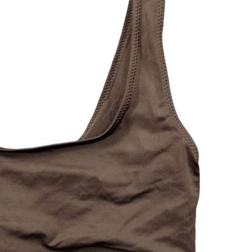 SKIMS NWT  Swim Tank Bikini Top Cocoa Size Large SW-TNK-0743