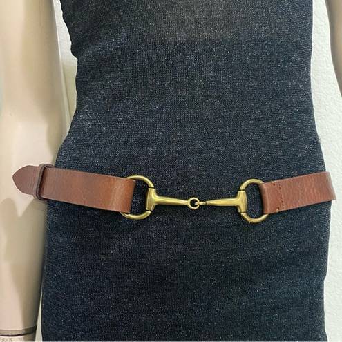 Ralph Lauren LAUREN  Brown Genuine Leather Horsebit Buckle Women's Belt M/L?