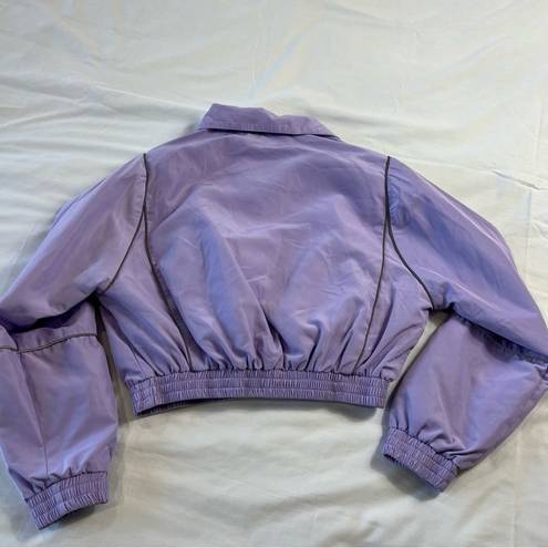 Forever 21  Women's Small Purple Athletic Fit Cropped Jacket Half Zip Athleisure