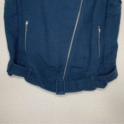 Elizabeth and James  Linen Blend Size Large Trans Tegan Biker Vest