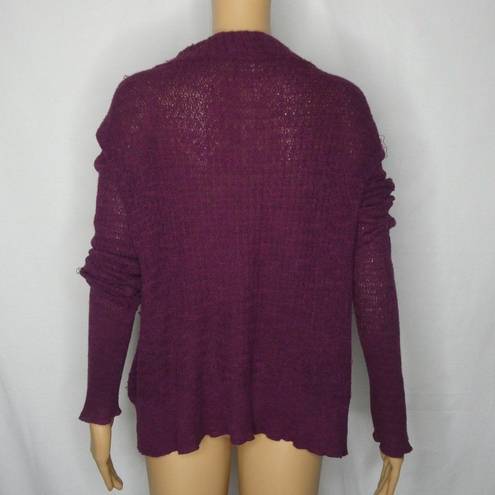 Free People  Mock Neck Wrap Boho Sweater Plum Small