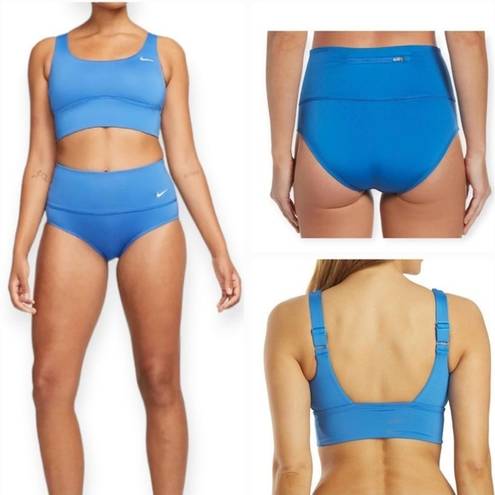 Nike Pacific Blue Midkini & High Waisted Bikini 2-Piece Swim Set Sz XL Women