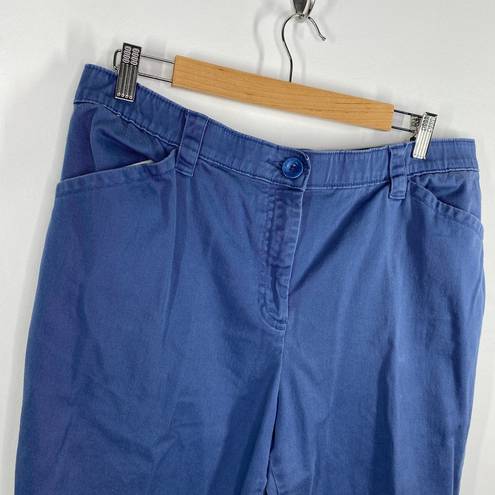 L.L.Bean  Classic Fit Blue Straight Leg Capri Pants Women's Size 18 Petite 18P