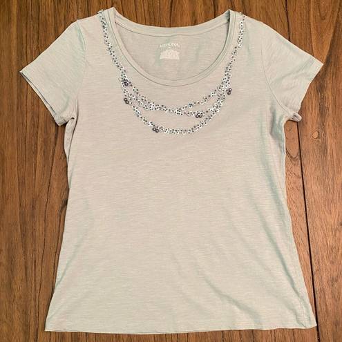 Merona Women’s  Seafoam Green Beaded Top Medium