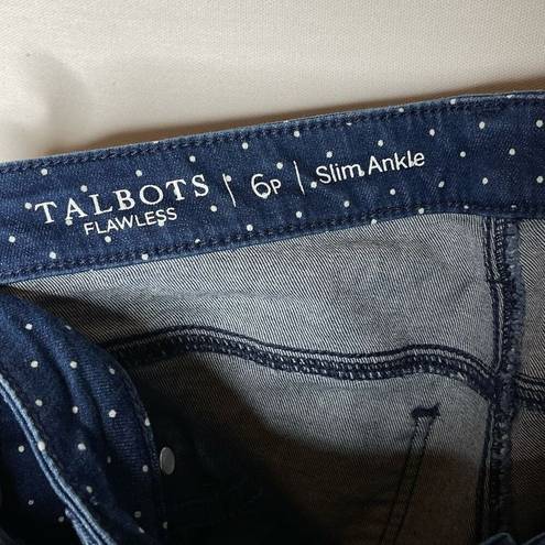 Talbots  Polka Dot Flawless Slim Ankle Jeans - 6P (6 Petite)