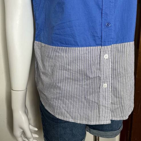 Equipment  Femme Blue Sleeveless Button Up Top Size Medium