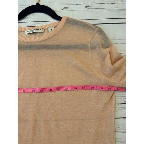 Maison Scotch  Sheer Peach Cover Up Long Sleeve Sweater Size 3 (medium 8)