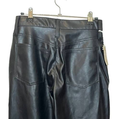 Madewell  The Petite Perfect Vintage Straight Jean Faux Leather Black Womens 25P