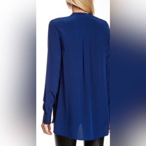 Vince  Women’s 100% Silk Blue Long Sleeve Blouse/Tunic W/ Front Pockets Size: 10