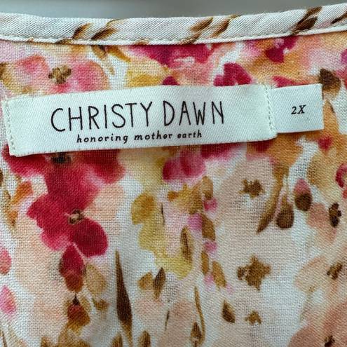 Christy Dawn  tiered floral dress with waist tie size XXL