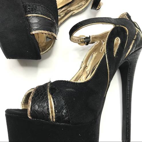 Bebe  Black and Gold Heels Size 7