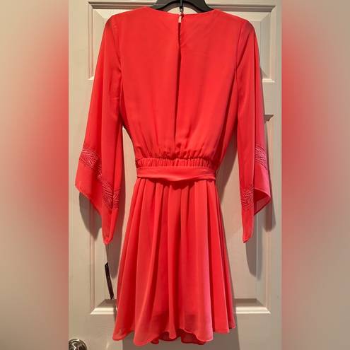 A Byer NWT A. BYER CORAL PINK LONG SLEEVE DRESS SIZE LG