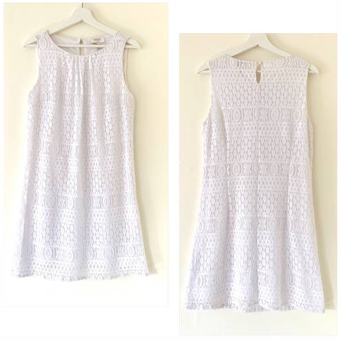 Laundry by Shelli Segal white lace sleeveless dress