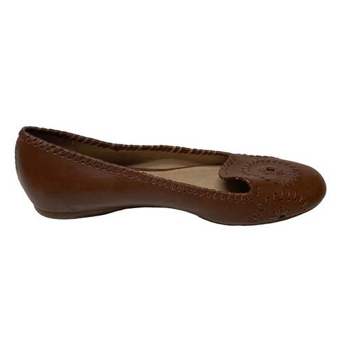 Jack Rogers  Brown Leather Sandals Slip On Ballet Casual Flats Women Size 6