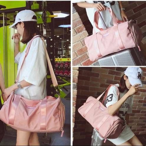 Pink Gym Bag Duffle Travel Bag Weekender Tote