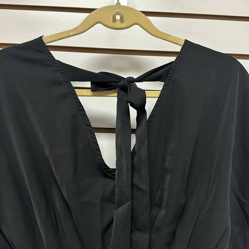 Structure Black Star Fall  Long Sleeves V Neck Blouse Size M