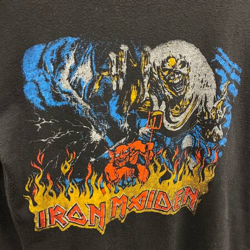 The Vintage Shop Vintage Early 1980s Iron Maiden Black Devil Short Sleevee Band Graphic Tee XL