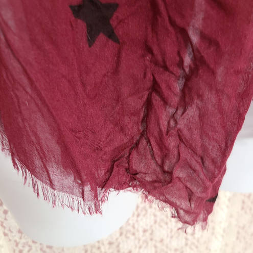 Mark & Spencer NWT  maroon black sheer star scarf