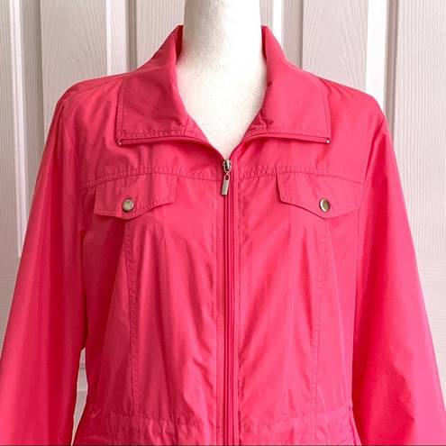 Studio Works  Jacket Windbreaker Pink Zipper Front Lightweight Jacket Size Large