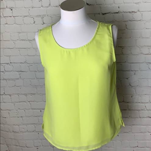 Coldwater Creek Y2K neon green sleeveless tank