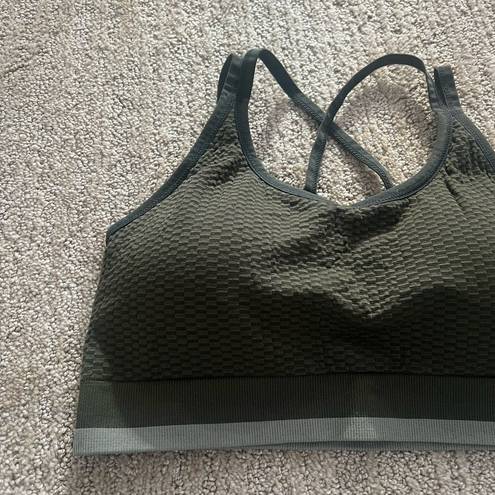 Zella  Green Textured Criss Cross Sports Bra