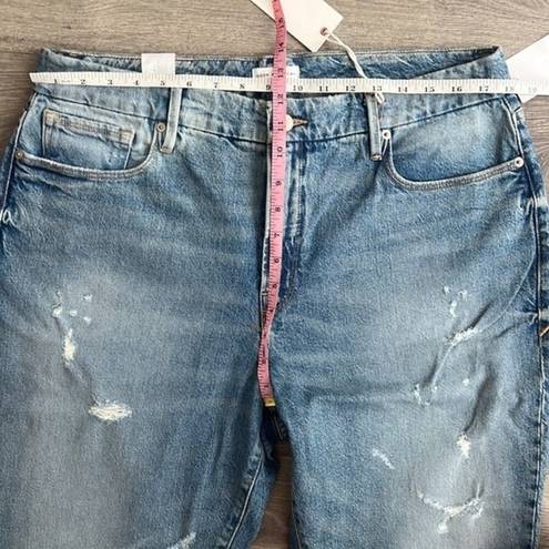 Good American NWT  Good Classic Jeans High Rise Distressed Indigo046 US 14/28"Ins