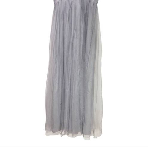 Donna Morgan  Crisscross High-Neck Bridesmaid Dress Prom Dress Gray Size US 4