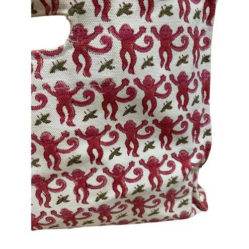 Roller Rabbit  Women's Cotton Nesting Box Bag Red Monkey Print Size Large