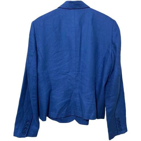 Talbots Blue Irish Linen Long Sleeve Blazer