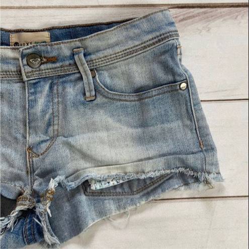 Roxy  Denim Light Was Cut Off Jean Shorts Size 25