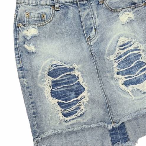 Vanilla Star Jeans Vanilla Star Distressed Highlow Jean Skirt Size 8