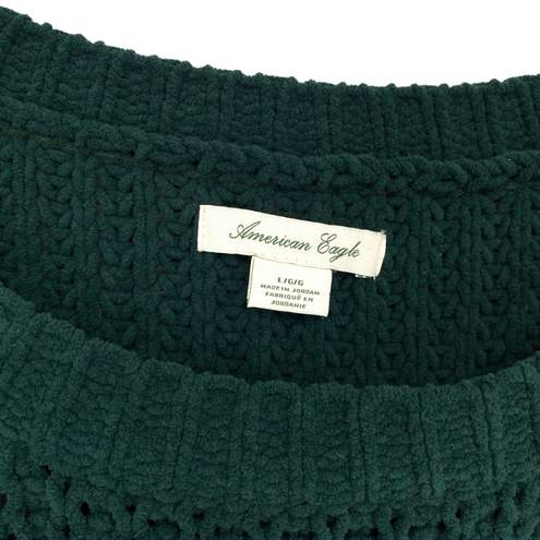 American Eagle  Women’s Forest Green Slouchy Oversized Chenille Sweater