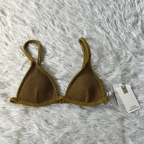 Good American  Women’s Always fits Triangle bikini top in dirty olive001 size 0