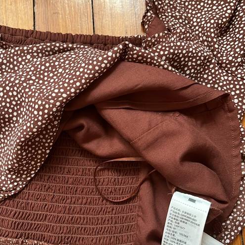 Abercrombie & Fitch  Brown Polka Dot Blouse Sz M