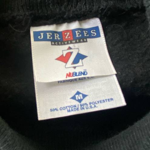 Jerzees Vintage Womens Made in USA  Embroidered Black Turtleneck Sweater Medium