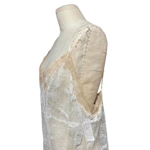 Natori Josie  Chantilly Bordered Lace Chemise Lingerie White Size XL