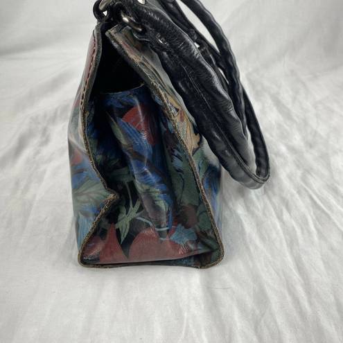 Patricia Nash  Womens Rienzo Satchel Purse Multicolor Dark Floral Leather Tassel