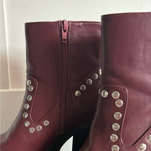 Urban Outfitters Red leather platform boots