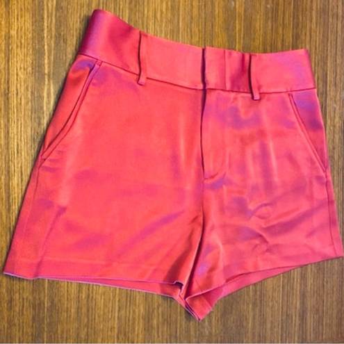 Alice + Olivia  Cady High-Waist Raspberry Pink Pocket Satin Shorts Sz 8 ~ Barbie