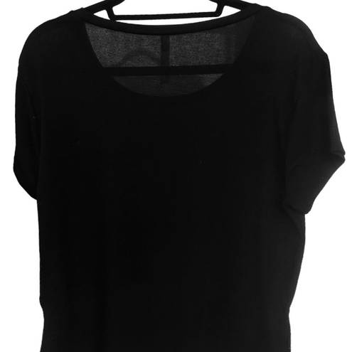 Gottex  Womens Crew Neck Short Sleeve Star Basic Tee, Athleisure Top Black S