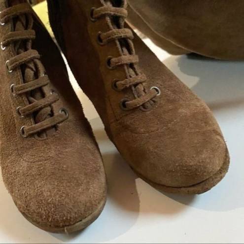 ALLSAINTS  Stepney Brown Suede Over the Knee Lace Up Tassel Boots EU 36/US 6 $900