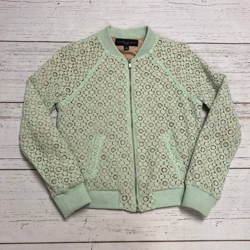 Victoria Beckham for Target Sage Mint Green Lace Bomber Jacket Size Small