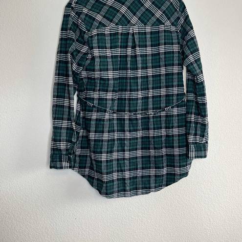 Isabel Maternity  flannel half button long sleeve