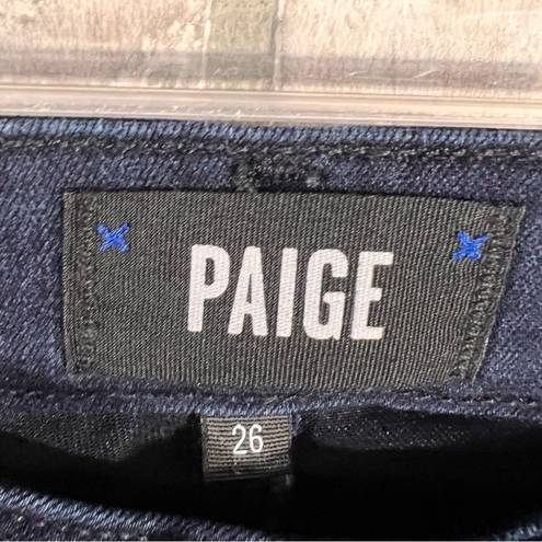 Paige  Transcend Edgemont Moto Skinny Jeans in Cinema No Whiskers Wash Size 26