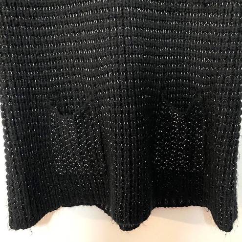 Dress Barn  black metallic tunic sweater cowl neck