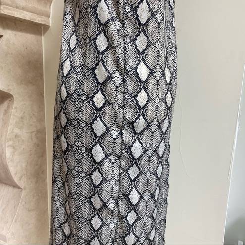 See You Monday  Snake Print Animal Print Women Size L Polyester Satin Slip Dress